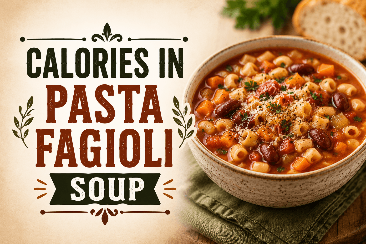 Calories in pasta fagioli Soup - Nutrition Facts Information