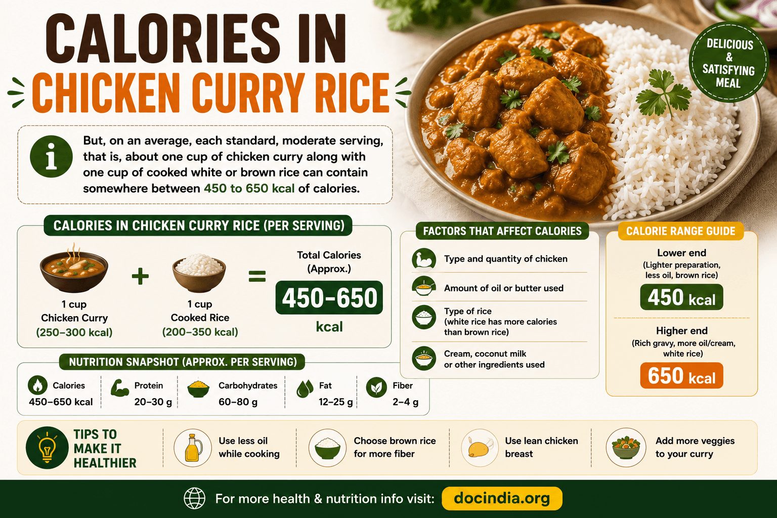 Calories in chicken Curry Rice - Nutrition Information