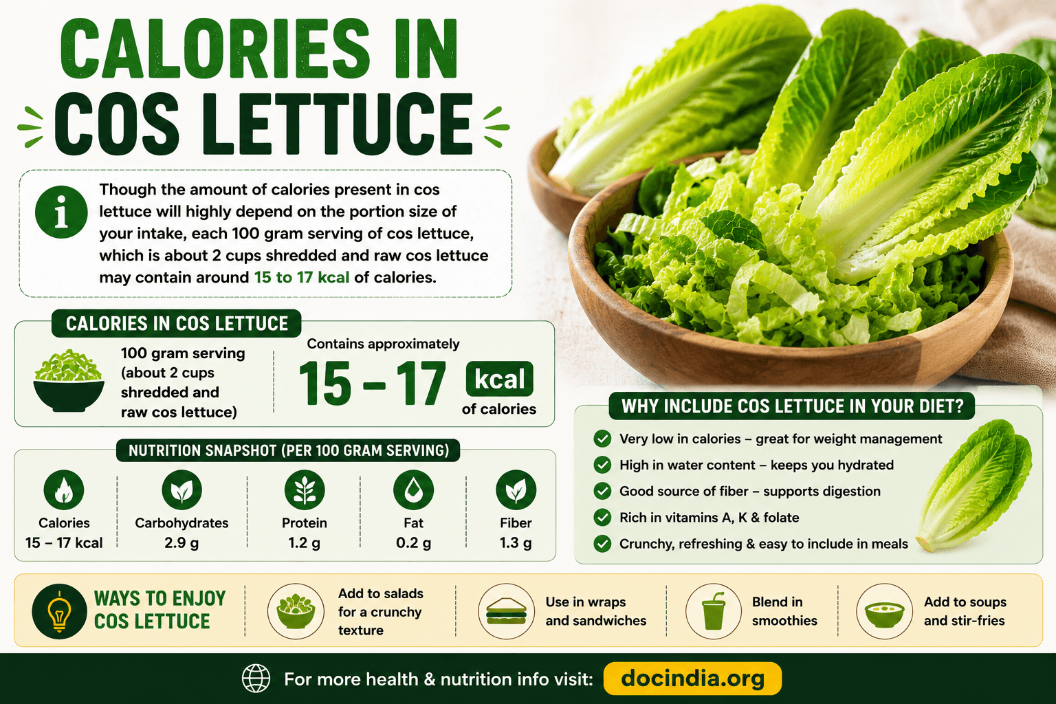 Calories in cos Lettuce