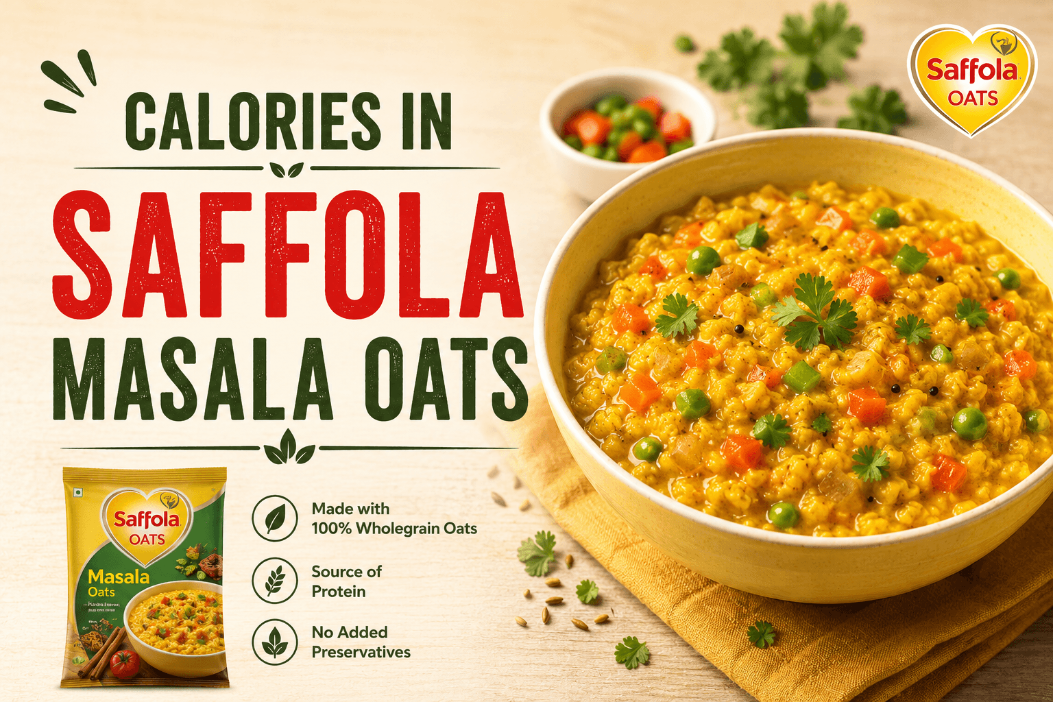 Calories in Saffola Masala Oats - Nutrition Facts