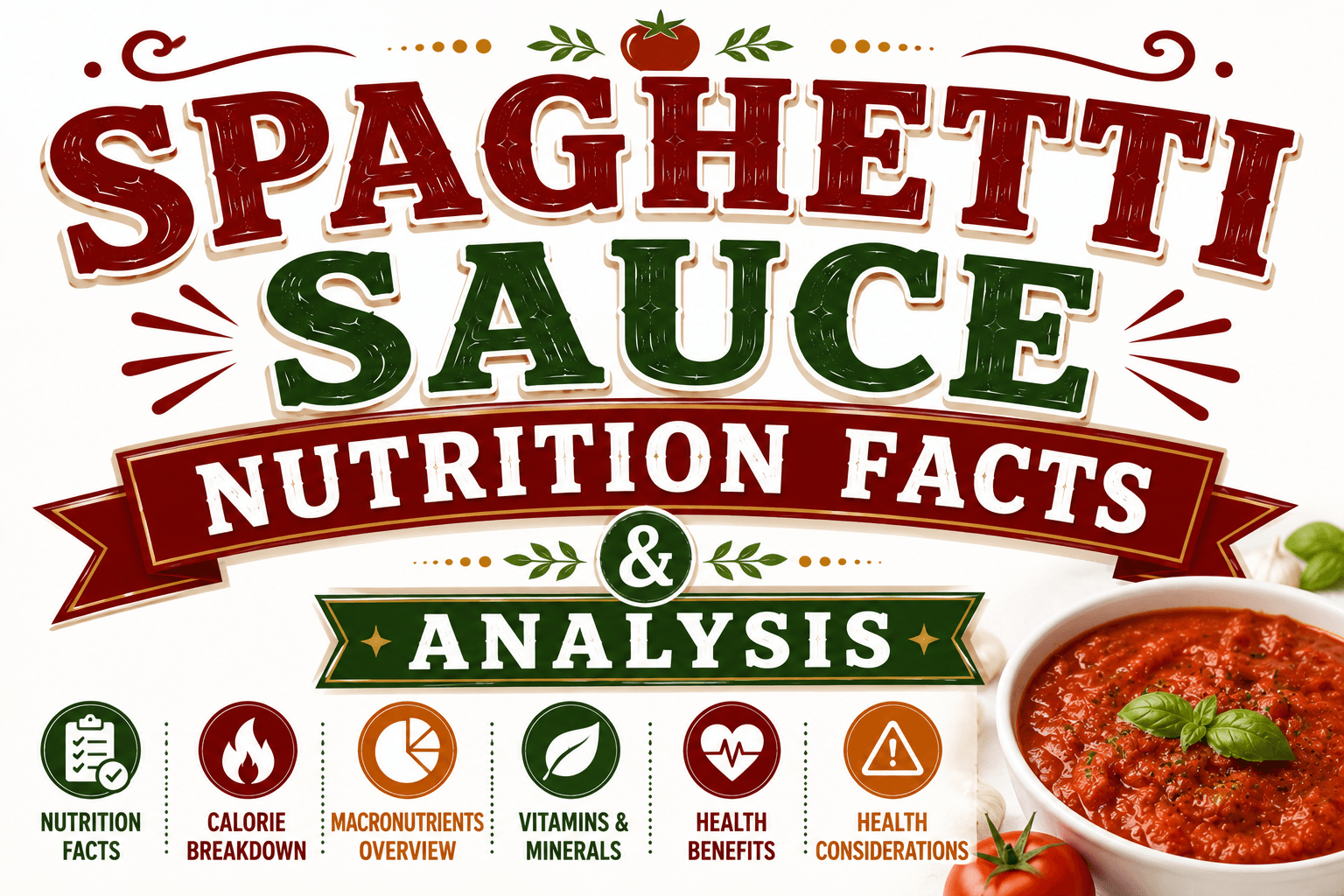 Spaghetti sauce nutrition facts and analysis.