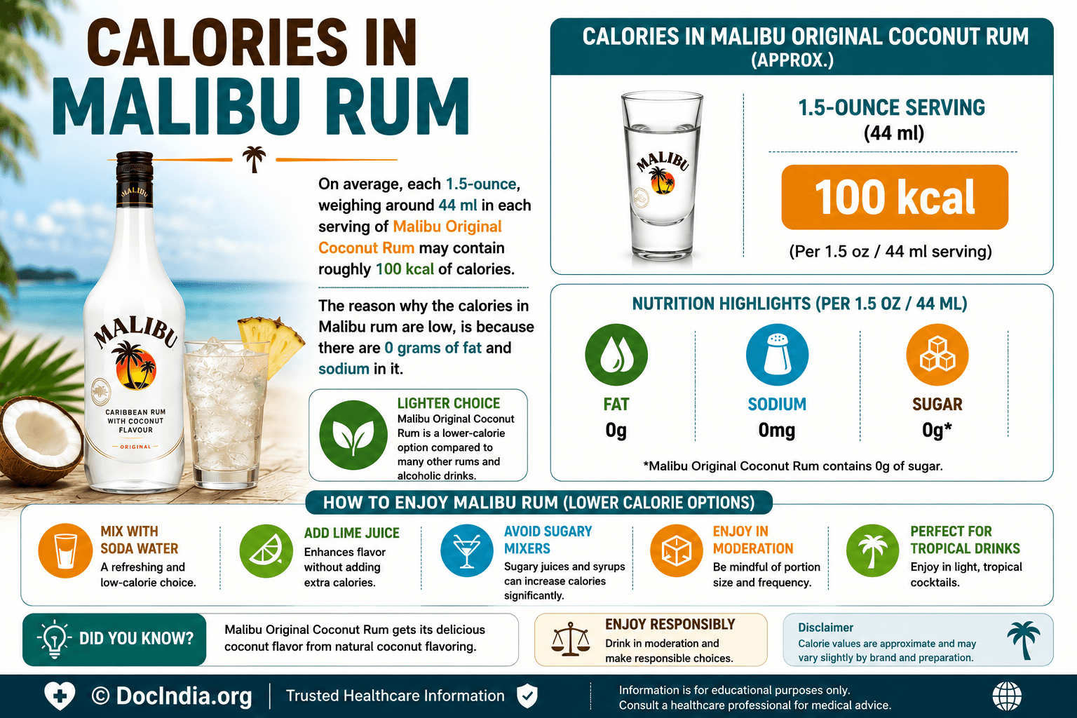 CALORIES IN MALIBU RUM