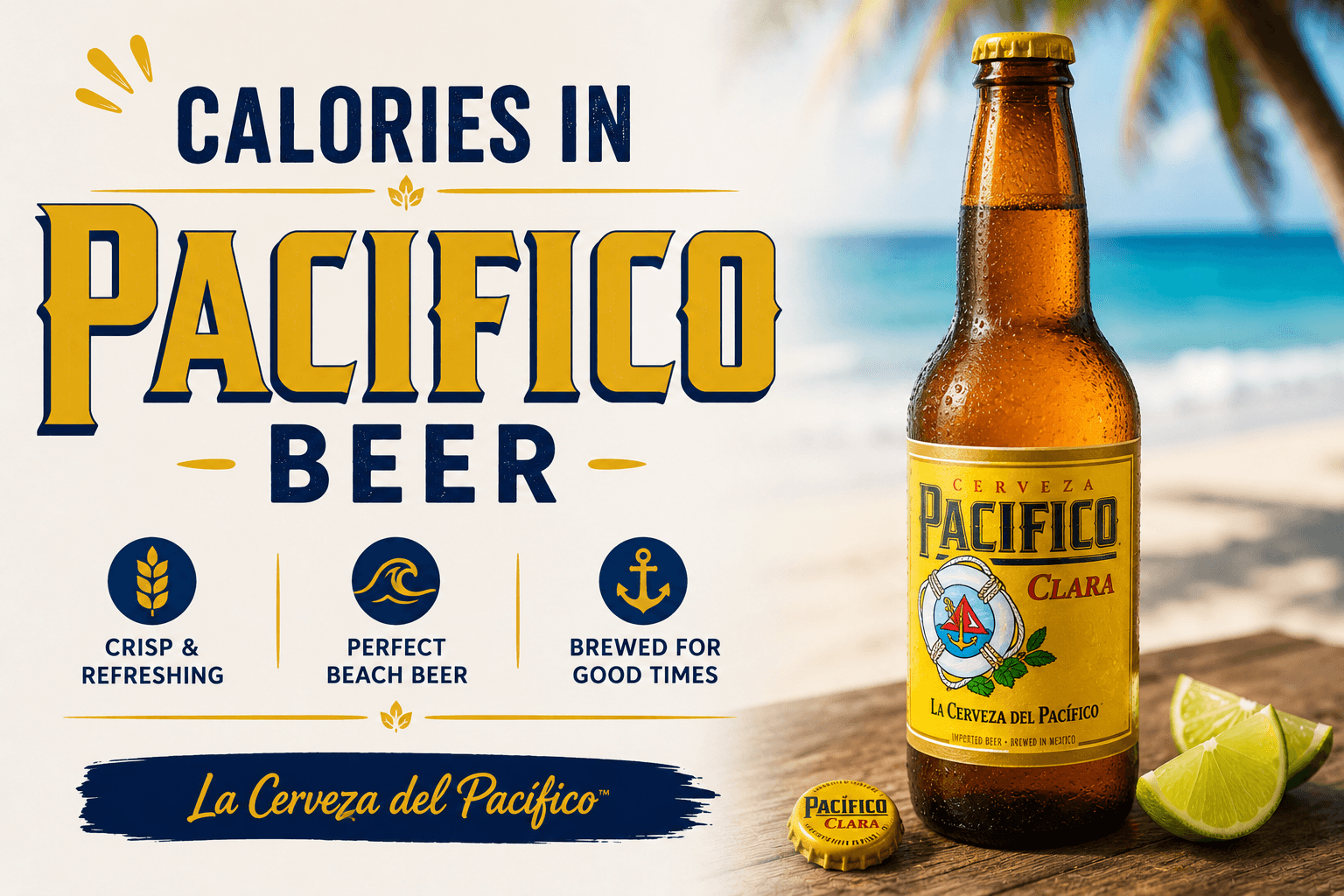 Calories in pacifico Beer - Nutrition Facts